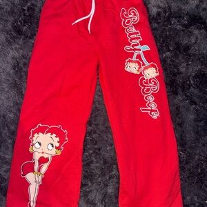 Red Y2k style Betty Boop sweatpants